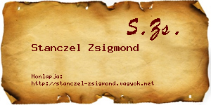 Stanczel Zsigmond névjegykártya